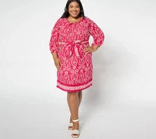 Studio Park x Amy Stran Regular Textured Cotton Dress Beetroot Medium A648605