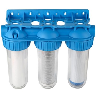 3-Stufen 10'' Vorfilter Hauswasser Filtergehäuse 1zoll Wasserfilter 10Bar 5000L/H