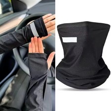 Summer Protection Solid Color Ice Silk Sunscreen Mask  Ice Sleeve Set Outdoo
