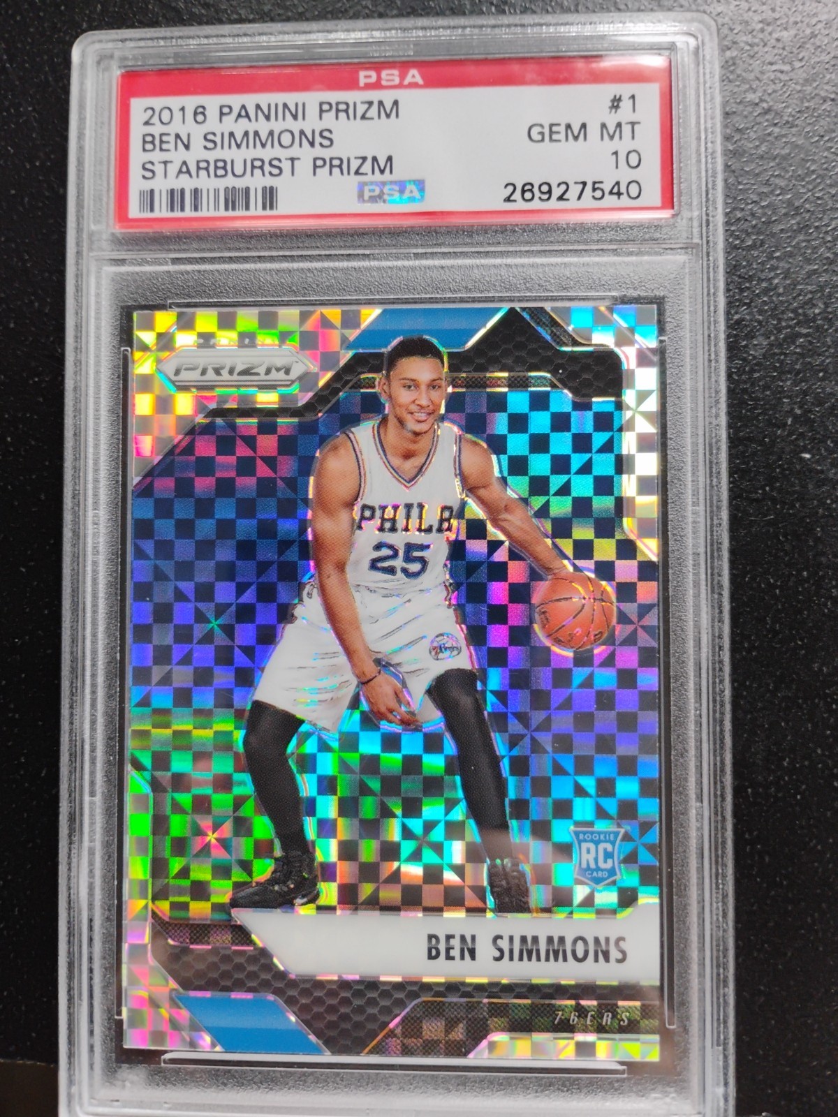 2016-17 Panini Prizm Ben Simmons #1 Starburst Prizm (RC) Gem Mint 10 Rookie Card