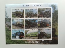 Tajikistan 2000 Steam Trains Railways Railroads MNH S/S