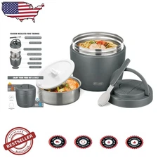 Durable 32oz Food Thermo, Insulated Stainless Steel, Leak Resistant, Adult Lunch