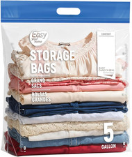 5PCS 5 Gallon Zipper Lock Plastic Bags with Handle and Bottom,18"X23" 7",Extra L