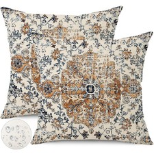 Gujiahone Outdoor Waterproof Pillow Covers 18x18 Inch Set of 2 Bohemian Vint...