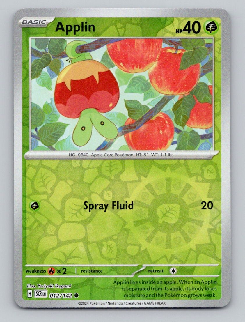 Reverse Holo Applin 12/142 Common Stellar Crown Pokemon