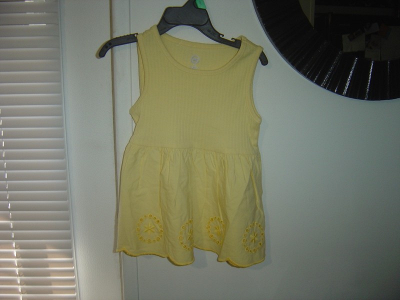 New Wonder Nation Mixed Media  Top Size 5T Yellow with Flowers on bottom