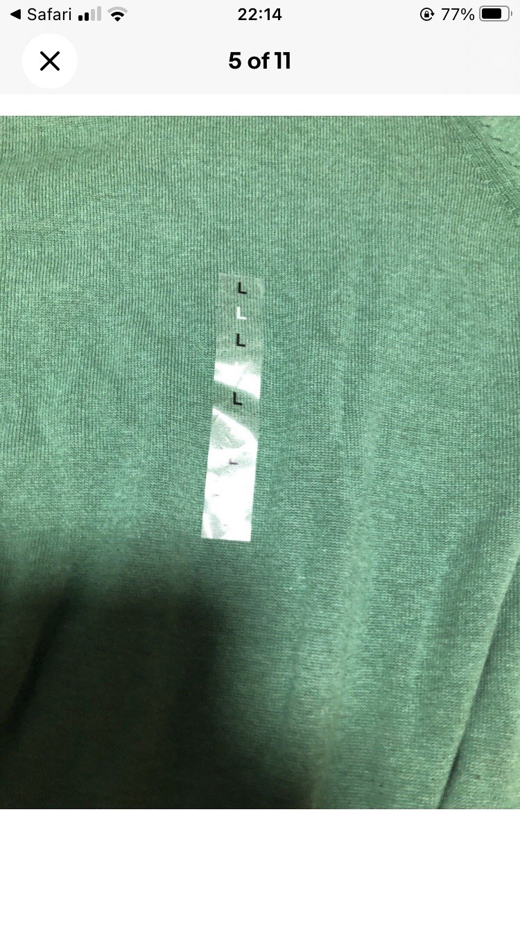 Men’s Extreme Rare BNWT Green M&S Green Pure Cotton Regular Heavy Jumper, Size L image 5