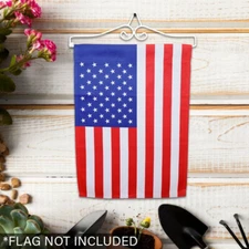 Garden Flag Wall Hanger Wall Mounted Garden Flag Pole - White (NO FLAG)
