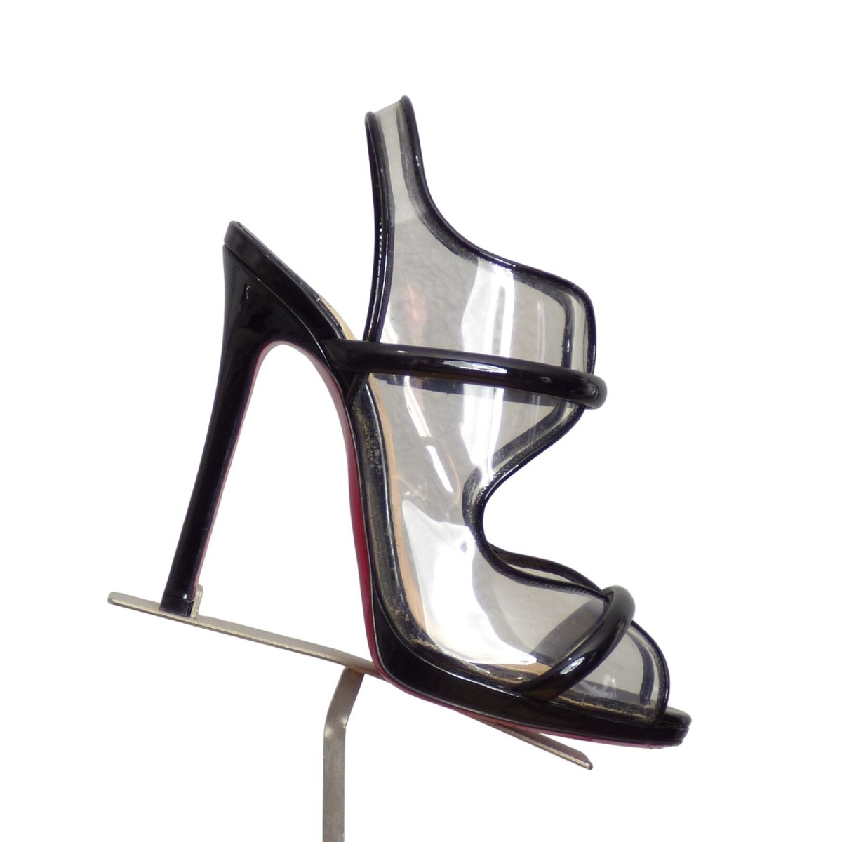 CHRISTIAN LOUBOUTIN- Black Patent & Clear Plastic Heels