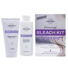 Keracanvas Hair Bleach Kit Complete Hair Lightening & Toning System Lifts Up ...
