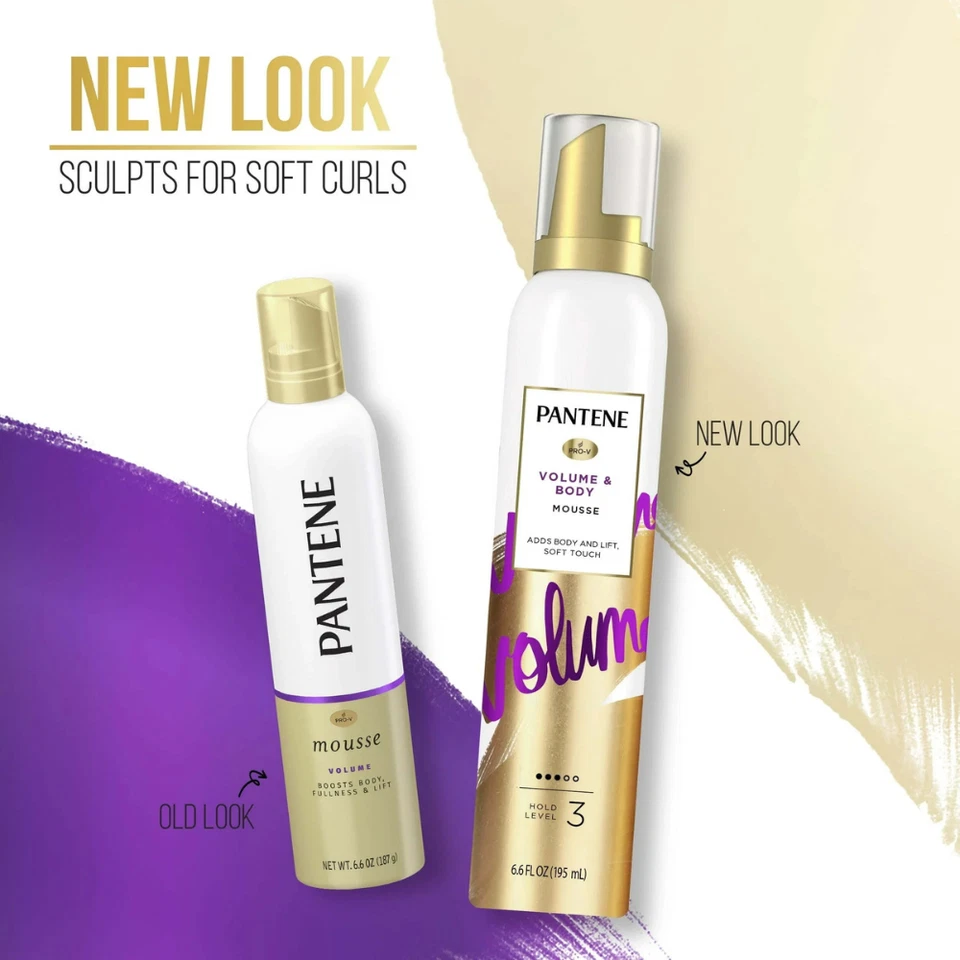 (Paquete de 2) Mousse Pantene Volume, aumenta el cabello plano fino para una máxima plenitud, 6,6 oz Foto 3 de 4