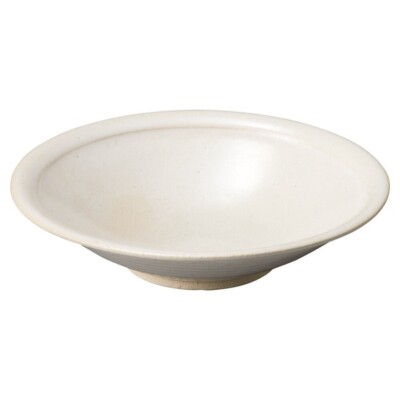Shigaraki yaki ware Japanese pottery Round Sarving bowl M White flower Japan