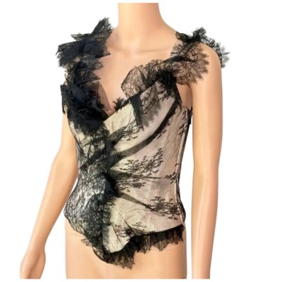 Christian Lacroix Vintage Unworn Bustier Corset Sheer Lace