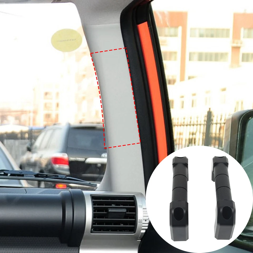 适用于丰田 FJ Cruiser 2007 - 2021 黑色合金汽车 A 支柱抓取手柄替换件 — 第 2/4 张图片