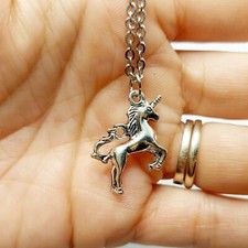 Unicorn charm necklace- stainless steel 18 inch chain- US seller