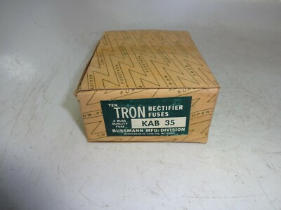 Box of 10 Bussmann Tron Rectifier Fuse KAB-35 35 Amp 250 Volt New