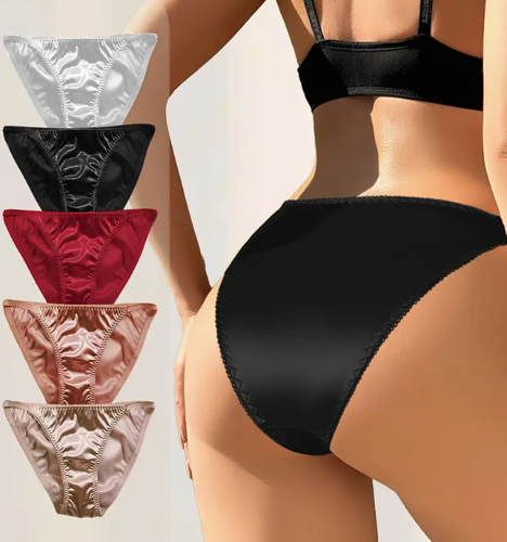 5 Pack Liquid Satin Cheeky Panty Bikini Sexy Naughty Slippery Sissy Size XL 🔥 - Picture 2 of 3