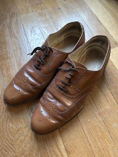 SAXONE Herrenschuhe gebraucht Richelieu Leder Gr.11=45 Made in Britain Ref.  C56