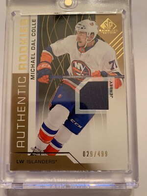 18/19 SPGU Authentic Rookies Gold Jersey Michael Dal Colle Hockey Card #188