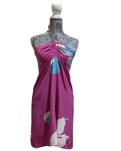 Vestido Tadashi Floral Halter Rosa Sedoso Shoji Viaje Playa Boda Fiesta Mujeres 2 - Imagen 5 de 19