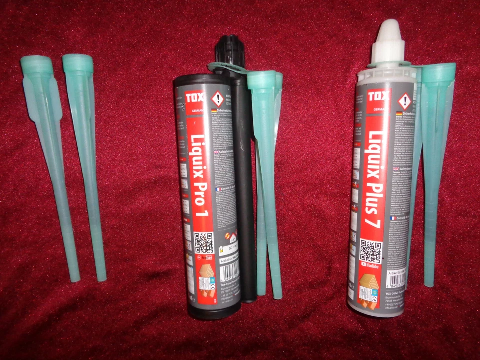 TOX Verbundmörtel Auswahl, Liquix Pro 1 / Liquix Plus 7 / Statikmischer