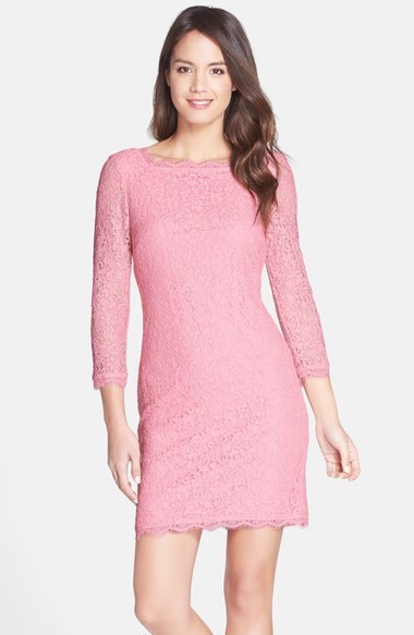 rose lace sheath dress adrianna papell Adrianna Papell Rose Gold Lace Sheath Dress size 14