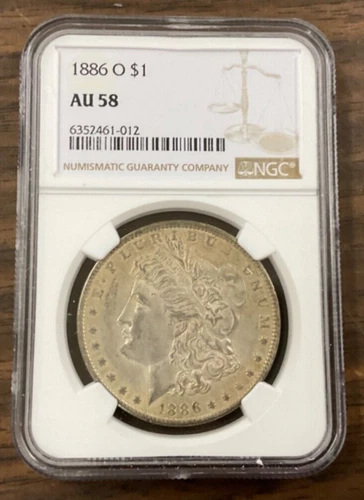1886-O MORGAN SILVER DOLLAR - NGC AU58