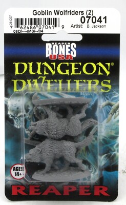 Reaper 07041 Goblin Wolfriders [2] (Dungeon Dwellers Bones USA) Wolf ...