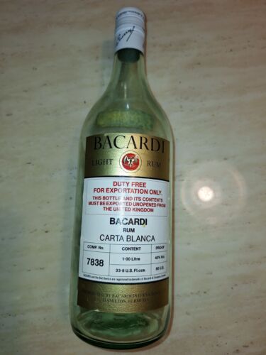 Export Only Empty Bacardi Superior White Rum Bottle 1L - Bild 1 von 2