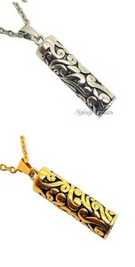 Authentic Cylinder Cremation Ashes Urn Pendant Memorial Keepsake Necklace Engraved