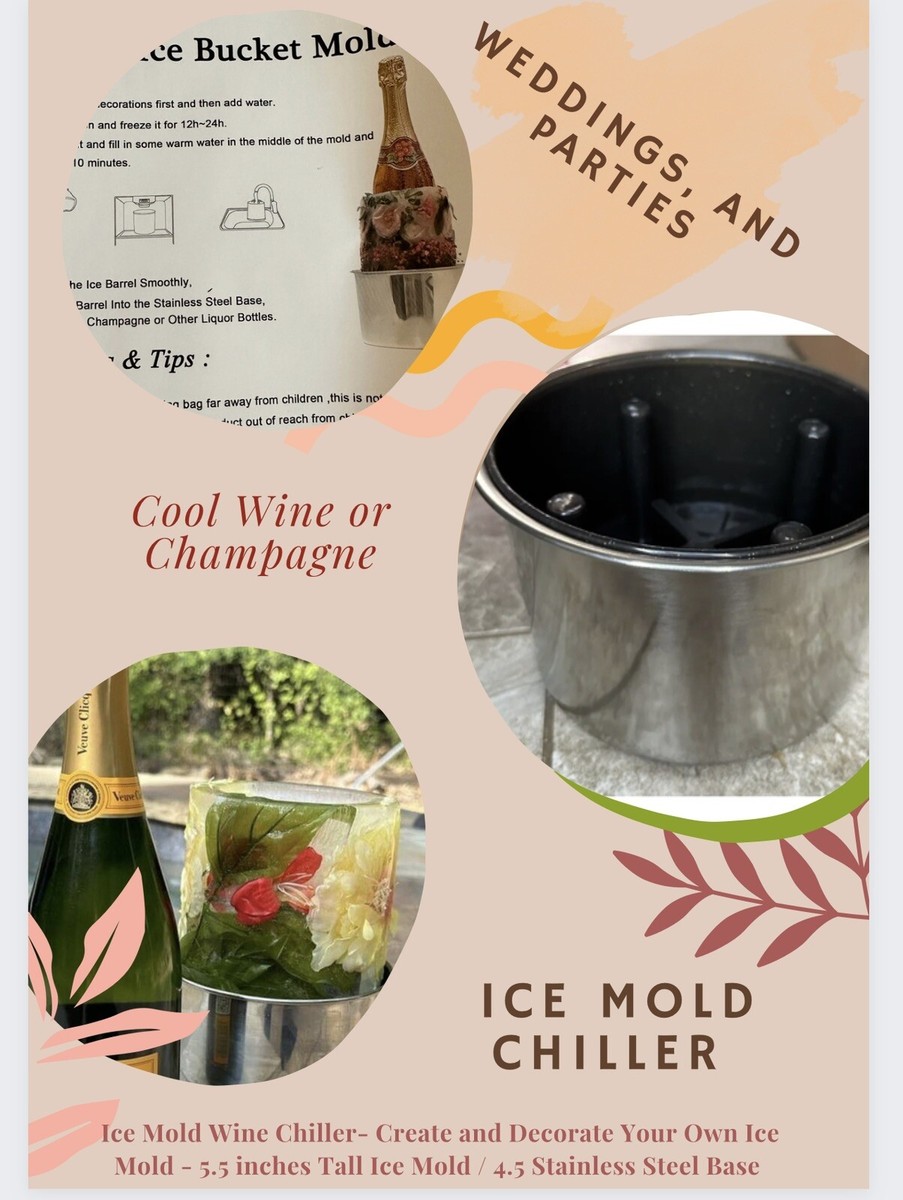 Ice Bucket Mold For Wine Bottles - DIY Decorative Champagne Chiller With Glass Charms