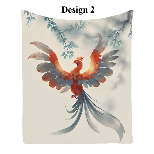 Glittering Phoenix Warm Bedspread Sofa Couch Throw Blanket Holiday Birthday Gift - Picture 14 of 22
