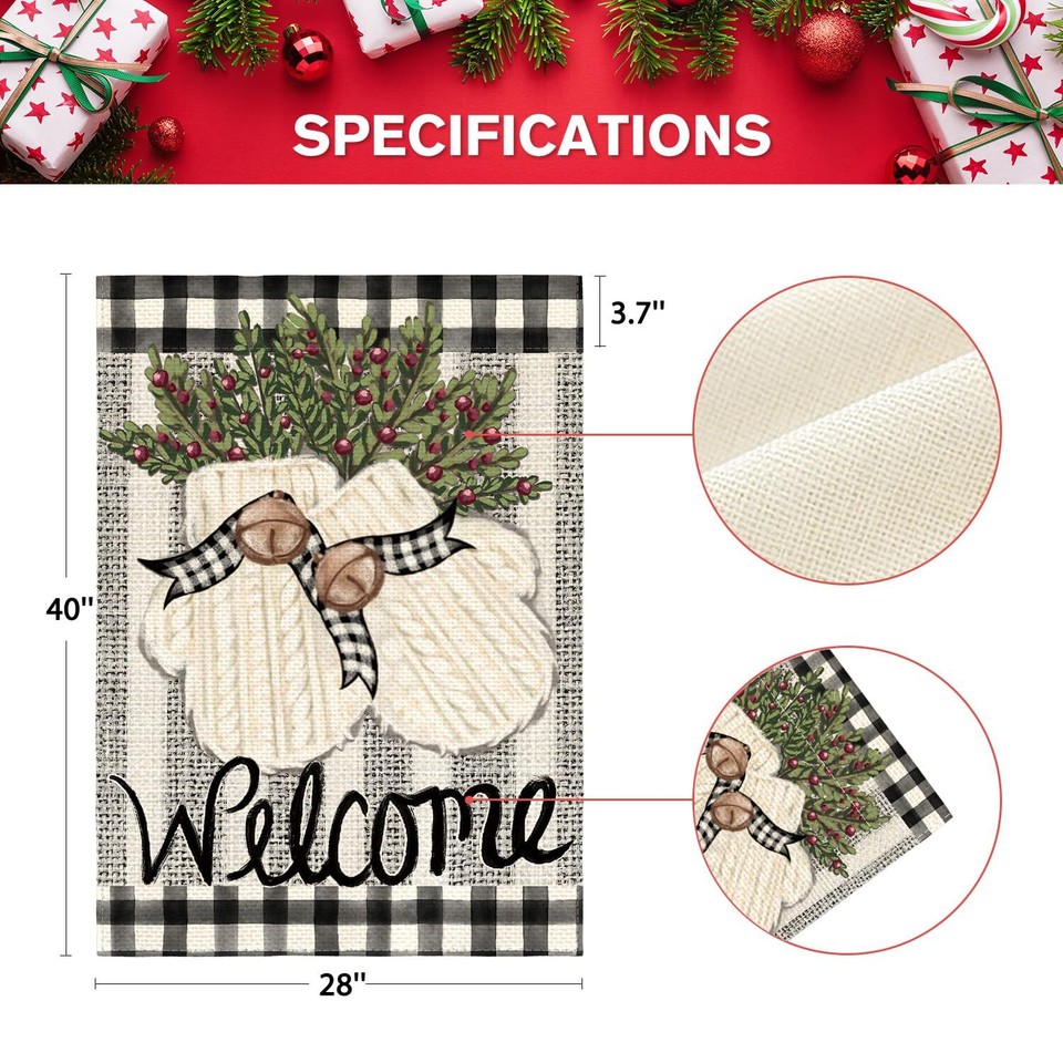 28x40 Inch Double Sided Welcome Winter House Flags For Outdoor Decor 28x40 inch double sided welcome winter house flags for outdoor decor