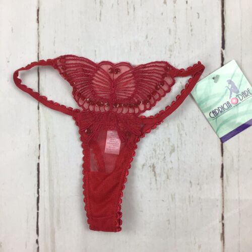 Capricia O'Dare roter durchsichtiger Schmetterling Tanga Größe 6 neu mit Etikett - Bild 2 von 2