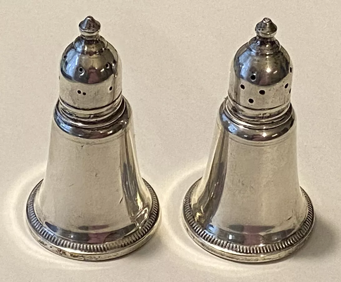 Vintage Duchin Creation Sterling Silver Weighted Salt Pepper Shakers 3 1 4