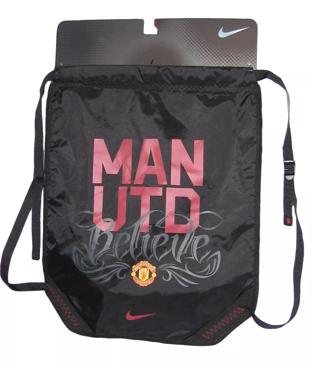 10 x New NIKE MANCHESTER UNITED BELIEVE Football Club Backpack Gymsack  Black | eBay