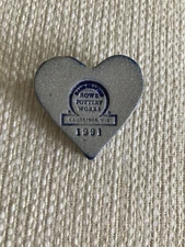 ROWE POTTERY WORKS 1991 HEART PIN