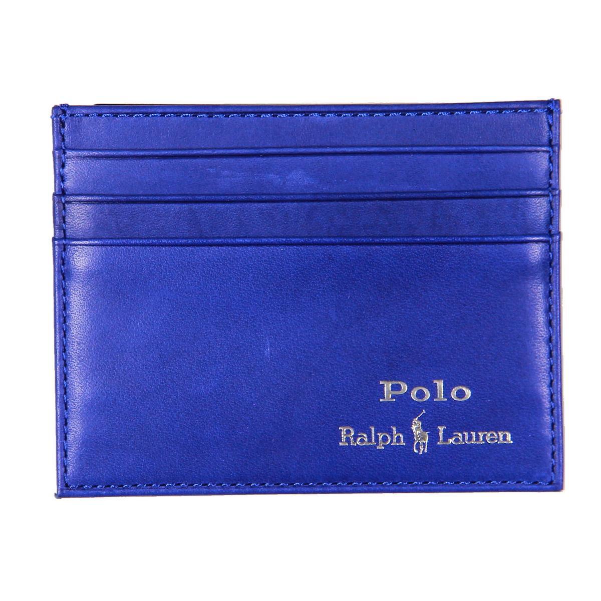Polo Ralph Lauren Мужской синий кожаный тонкий бумажник-футляр для карточек OS BHFO 1027 7890₽