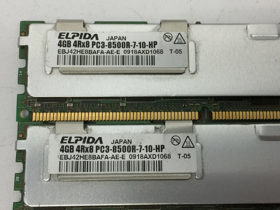 ELPIDA 8GB (2x 4GB) PC3-8500R DDR3 ECC Registered Server RAM EBJ42HE8BAFA-AE-E - Image 2 of 2