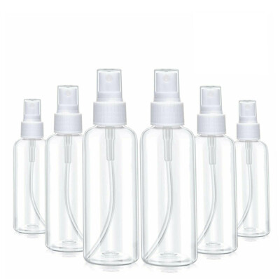 6pcs 100ml Clear Plastic Spray Bottle Travel Perfume Refill PET