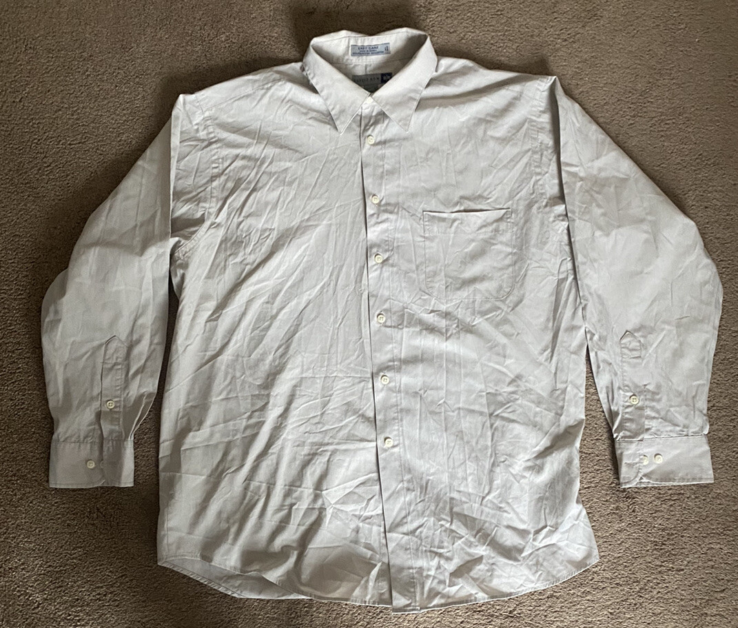 FILA Men Savile Row Solid Easy Care Khaki Buttonup Shirt Size 17 XL