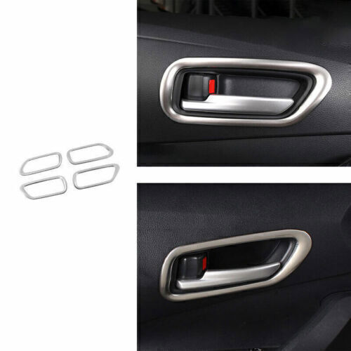4pcs Silver Steel Inner Door Handle Lock Frame Trim For Toyota Corolla 2020-2023