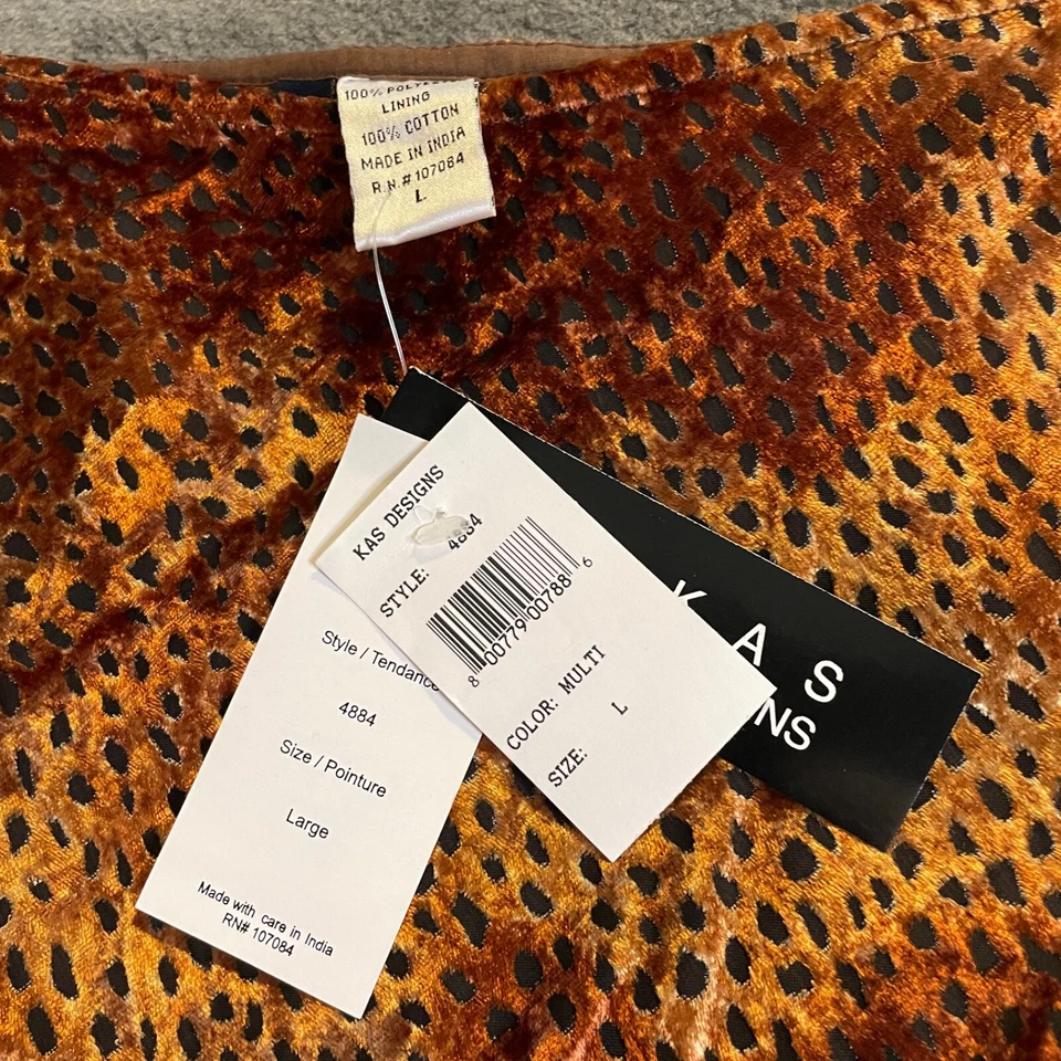 Falda para mujer KAS Designs L marrón escoba étnica boho animal en capas remolino Foto 4 de 4