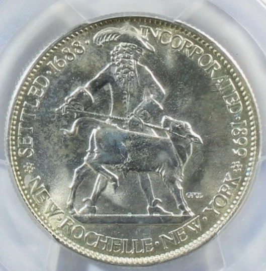 1938 New Rochelle Silver Commemorative Half Dollar - PCGS MS-65 - GEM - Image 3 of 4