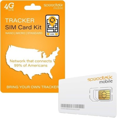 SpeedTalk Mobile GPS Tracker Triple Cut SIM Card Starter Kit - No Contract (Univ