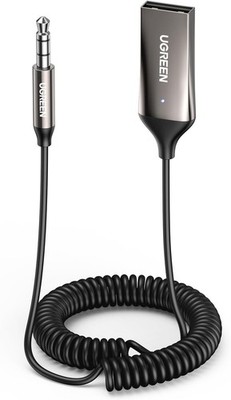 UGREEN Bluetooth 6.0 Aux Adapter Auto Klinke Empfänger Freisprechanruf Grau
