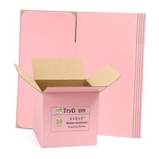 Cute Shipping Boxes, 30 Pack Corrugated Cardboard Box, Mailing 6x6x6 Inch Pink