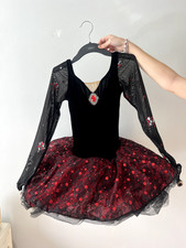 Dance Costume, Ballet Costume, Size Medium Adult, Red and Black, Dress, Sparkly