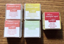 Stampin' Up Classic Stampin' Spot Lot  Pistachio, Red, Blue, Coral x2 NEW