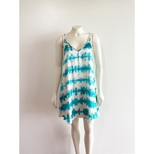 We Are Leone Elke Blue Tye Dye Stripe Short Dress S/M
